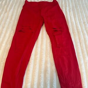 ZYIA Red Women's Leggings